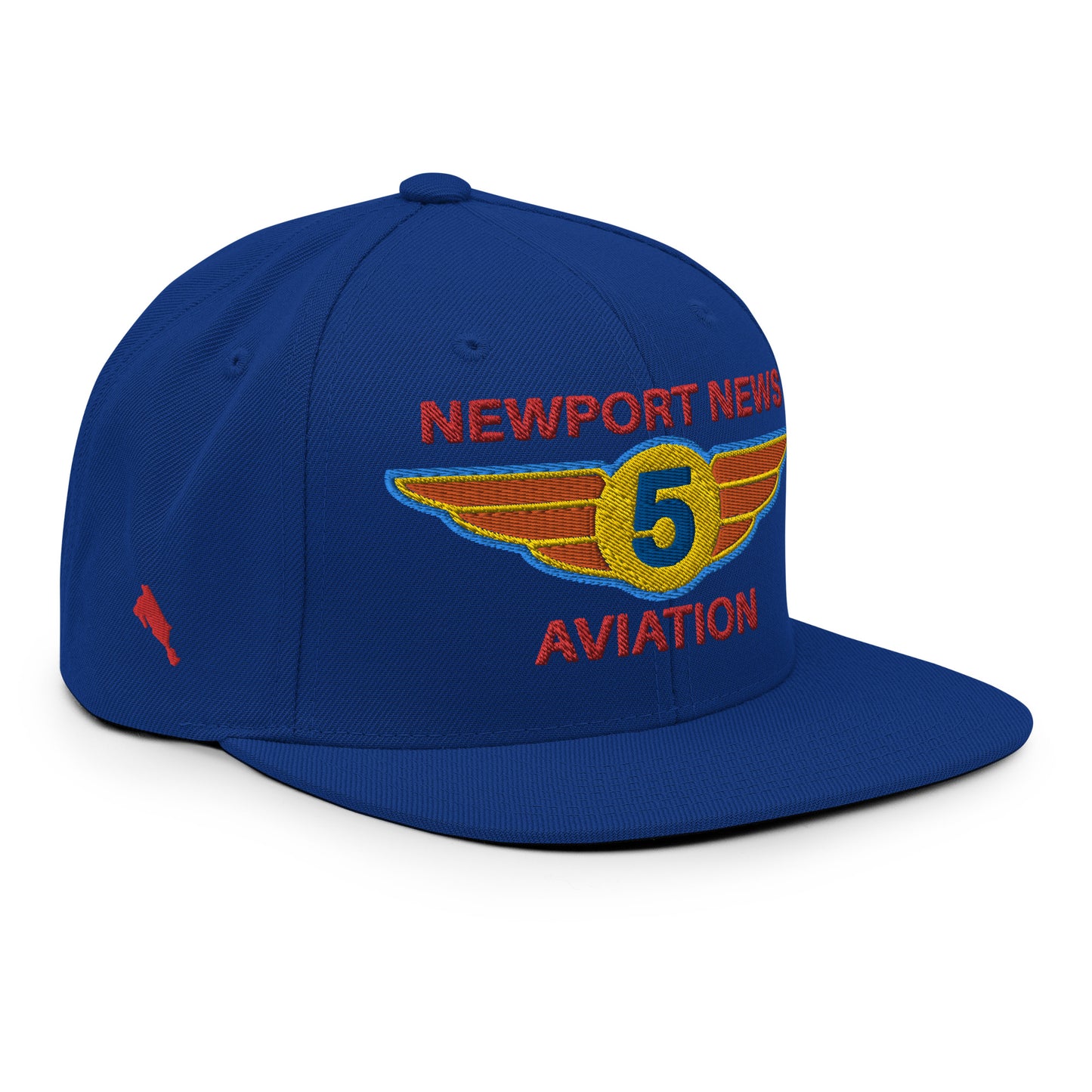 Newport News Aviation Snapback Hat Royal Blue/Red/Orange/Gold/Navy/Aqua Embroidered