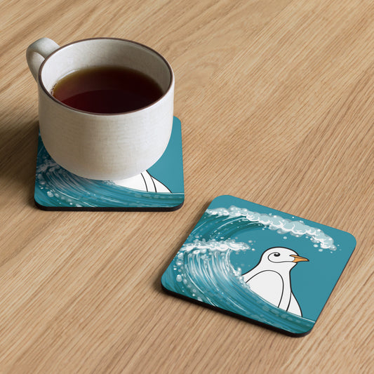 Penguin x Ocean Wave Cork-Back Coaster