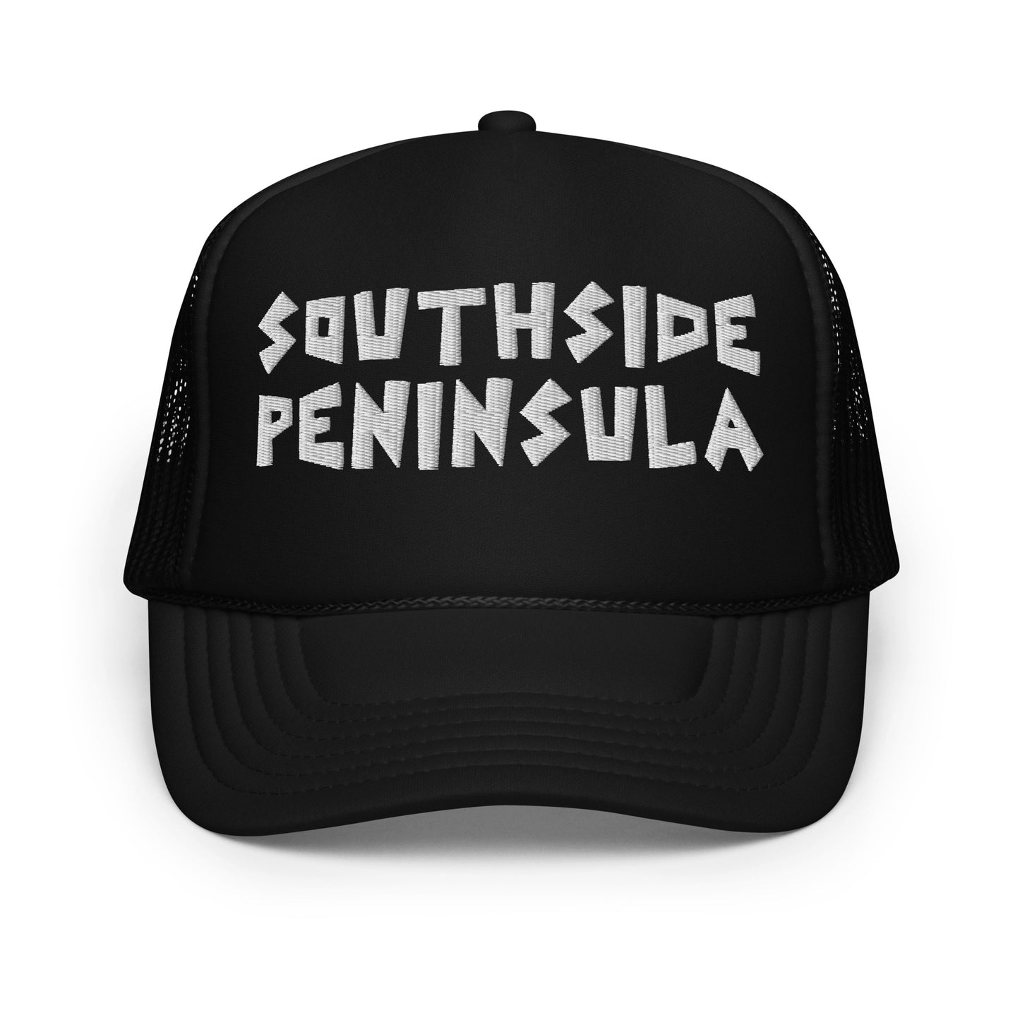 Southside Peninsula Foam Tucker Hat White Embroidered