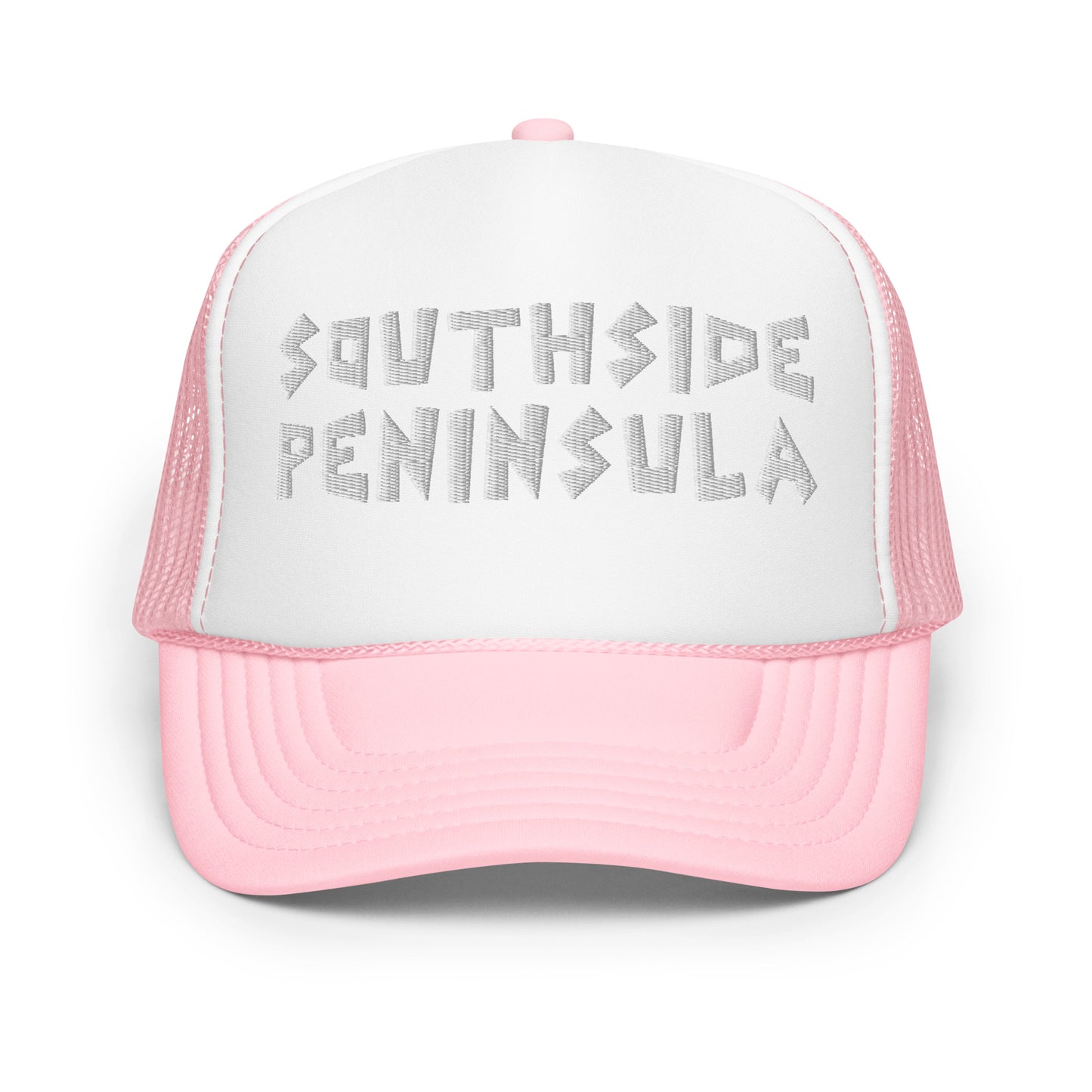 Southside Peninsula Foam Tucker Hat White Embroidered