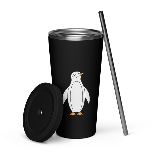 Penguin Insulated Tumbler With A Straw 20 oz