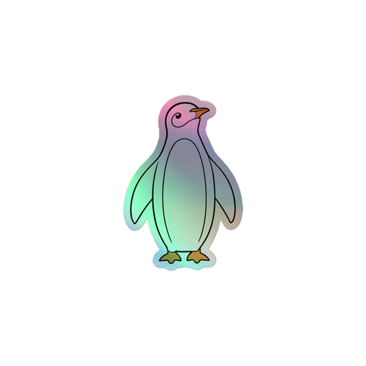 Penguin Kiss-Cut Holographic Sticker