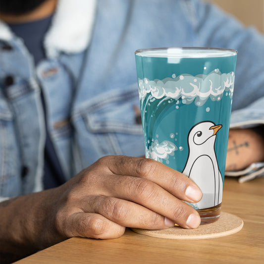 Penguin x Ocean Waves Shaker Pint Glass 16 oz