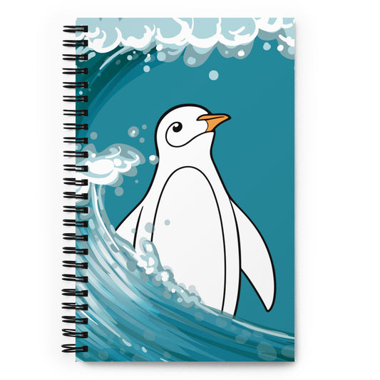 Penguin x Ocean Waves Spiral Notebook