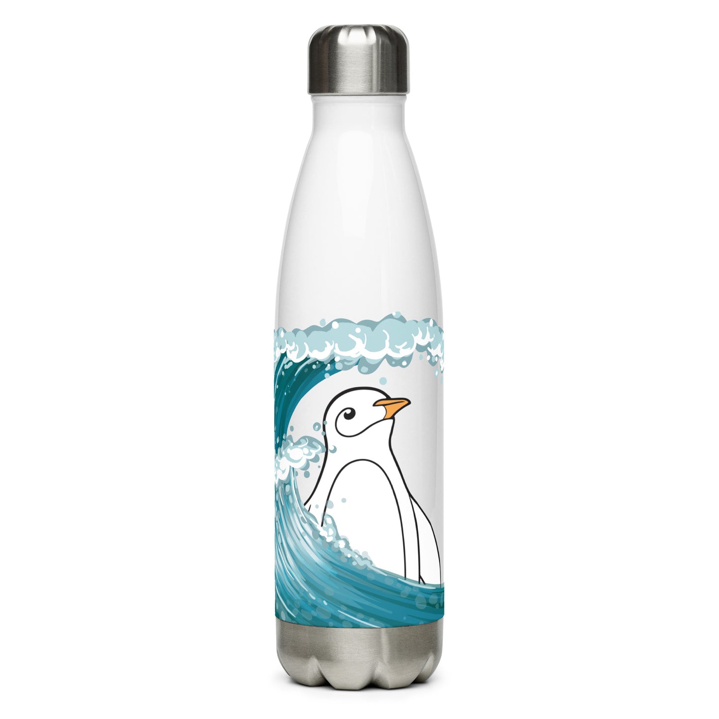 Penguin x Ocean Waves Premium Stainless Steel Water Bottle 17 oz