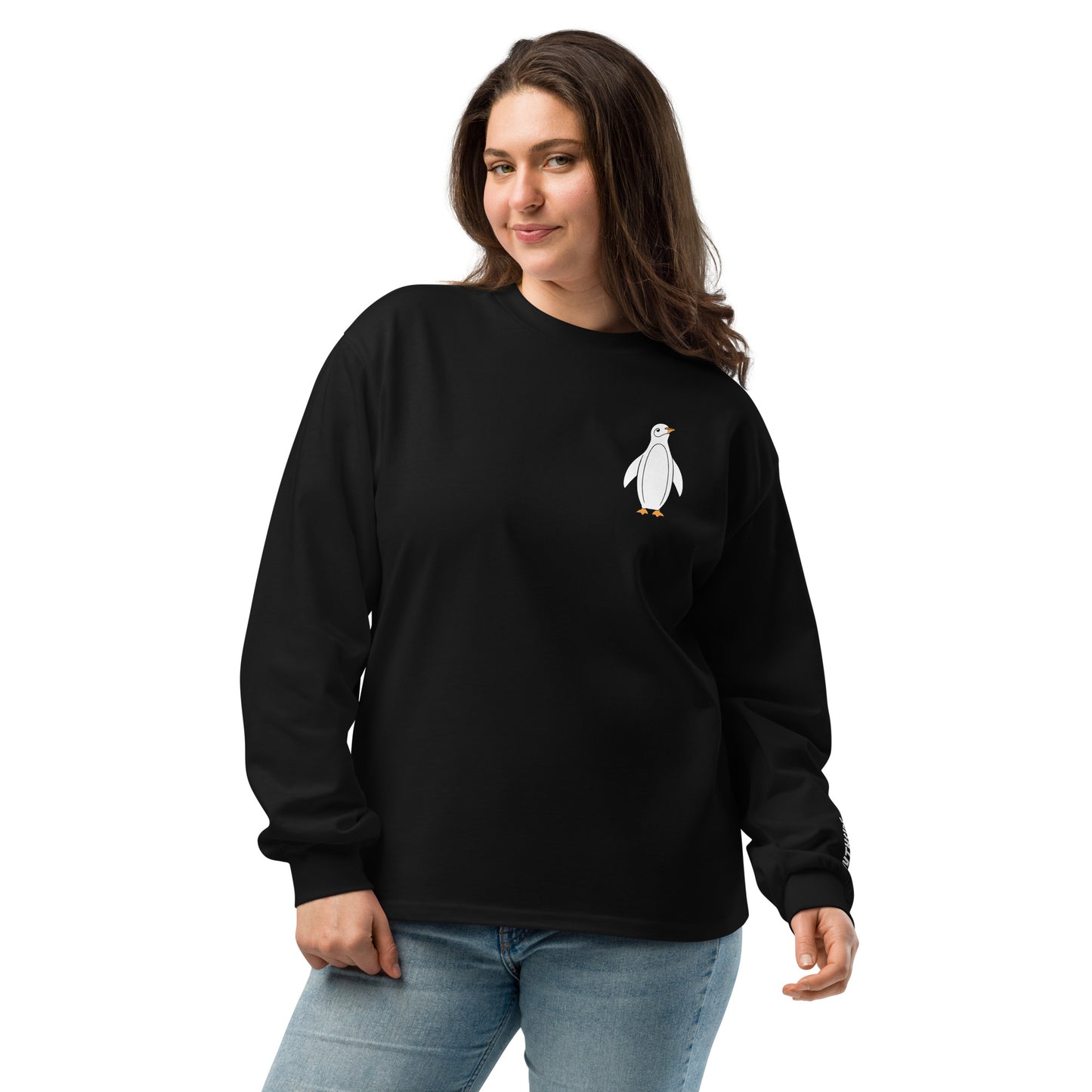 Penguin Unisex Premium Heavyweight Long Sleeve T-Shirt DTG/Embroidered