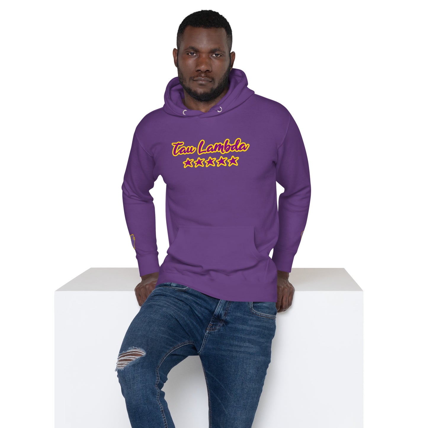 Tau Lambda x 5 Star Men's Premium Hoodie Purple/Purple/Gold DTG/Embroidered