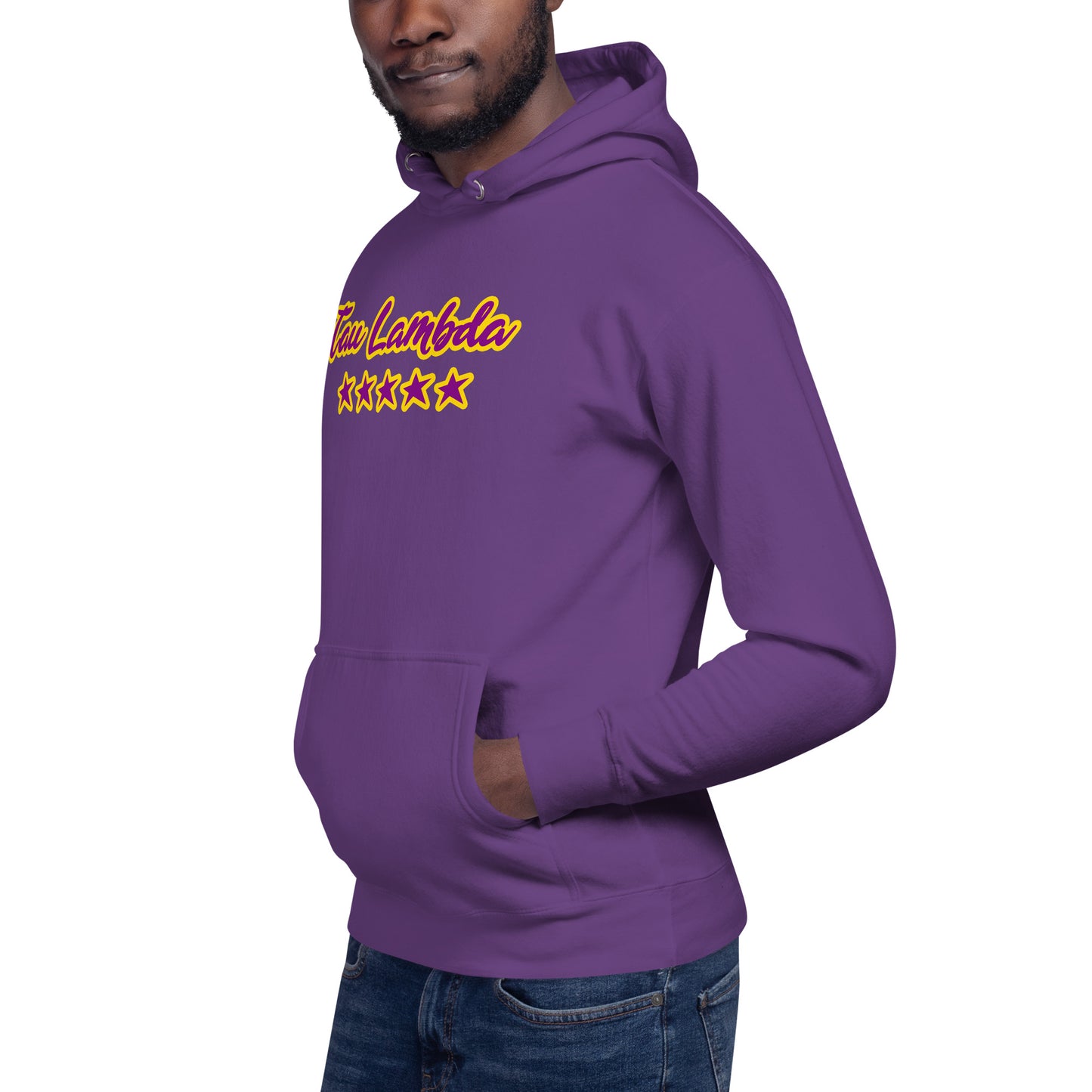 Tau Lambda x 5 Star Men's Premium Hoodie Purple/Purple/Gold DTG/Embroidered