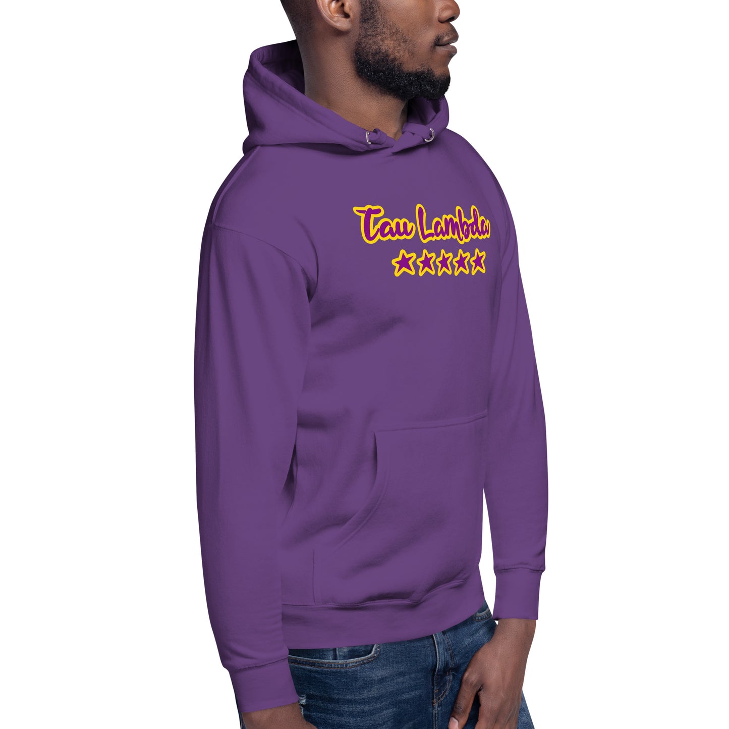 Tau Lambda x 5 Star Men's Premium Hoodie Purple/Purple/Gold DTG/Embroidered