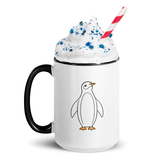 Penguin White Ceramic Mug with Color Inside