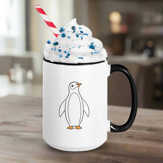 Penguin White Ceramic Mug with Color Inside