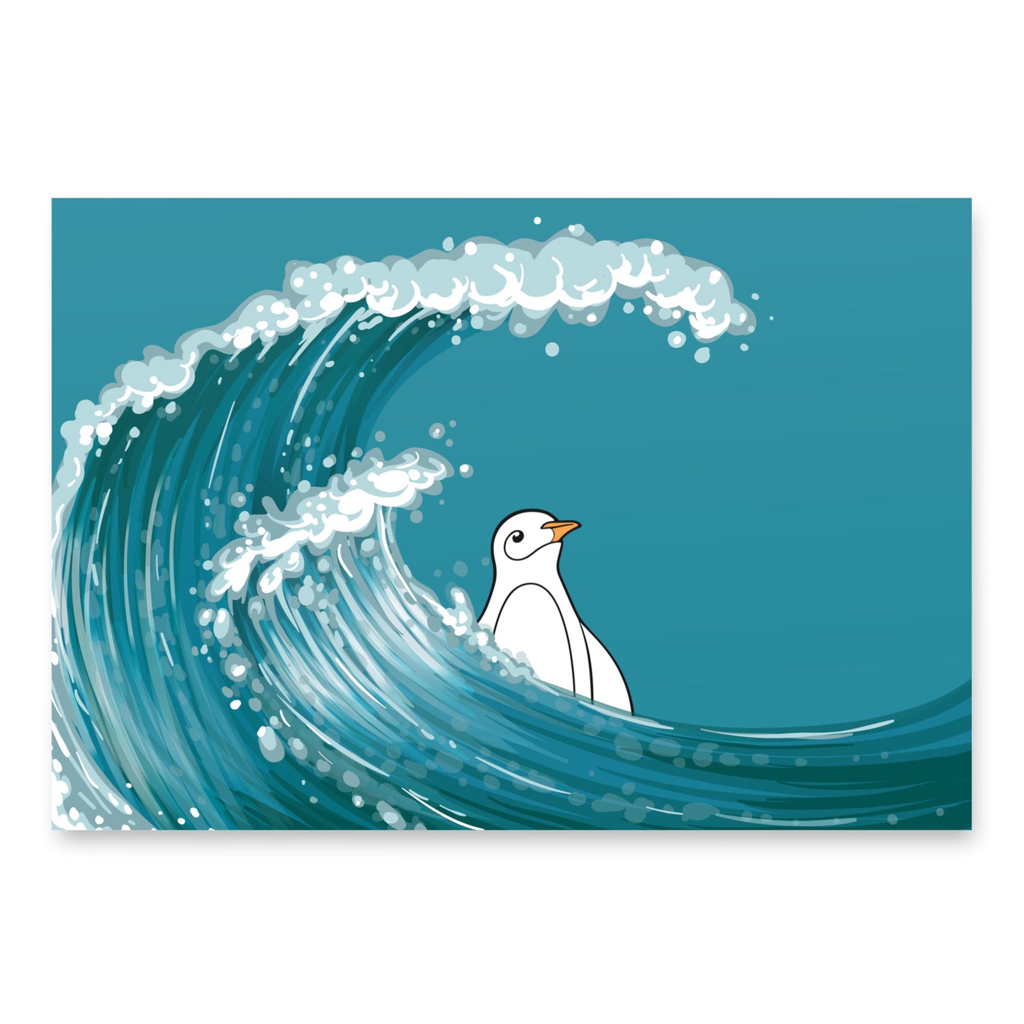 Penguin x Ocean Waves Wrapping Paper Sheets (3)